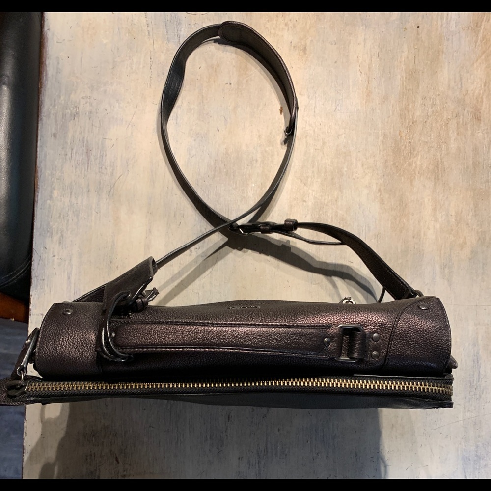 Coach Metallic Leather Messenger Bronze - Picture 4 of 6